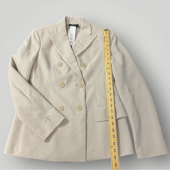 AKRIS Genaro double-breasted wool-blend blazer in clay Sz 4 - Picture 7 of 16